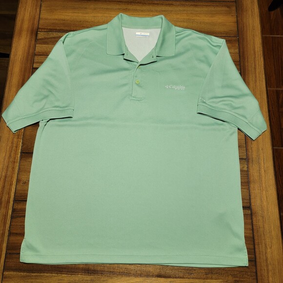 Columbia PFG Fishing Polo - Sea Green - Size Large - Picture 1 of 6